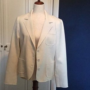 Worth ivory cotton jacket with fringe detail and pockets. Brand new with tags.
